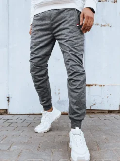 Spodnie Męskie>Dstreet Spodnie męskie dresowe joggery jasnoszare UX4121