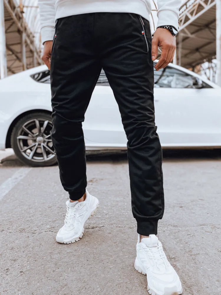 Spodnie Męskie>Dstreet Spodnie męskie dresowe joggery czarne UX4124