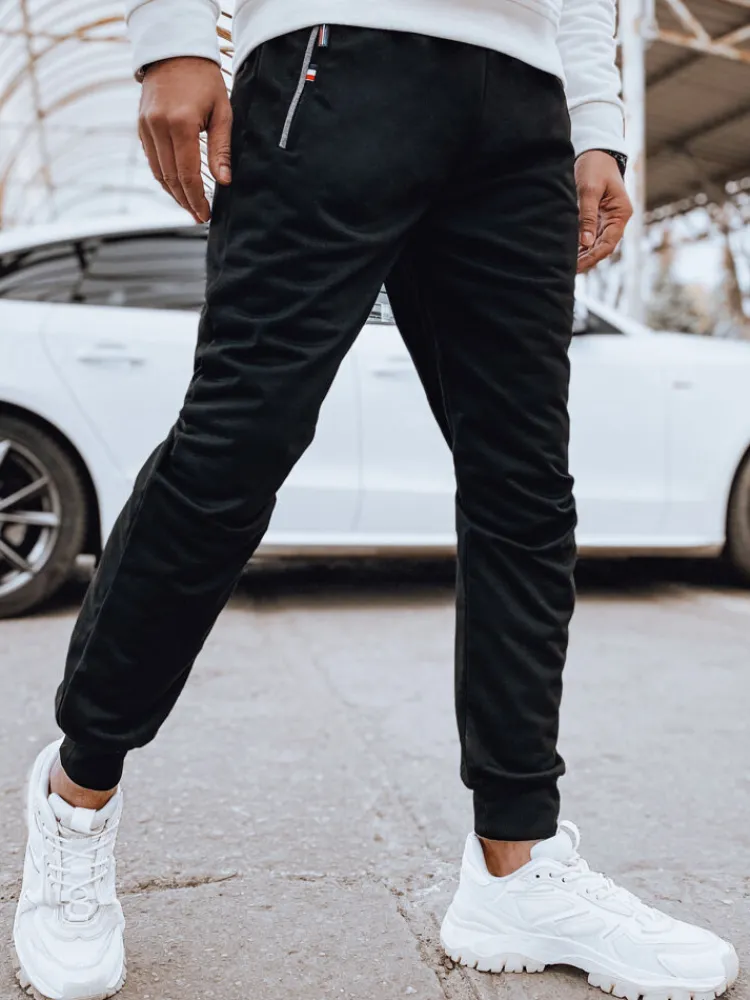 Spodnie Męskie>Dstreet Spodnie męskie dresowe joggery czarne UX4124