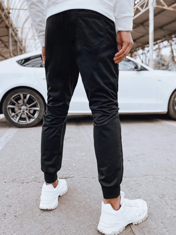 Spodnie Męskie>Dstreet Spodnie męskie dresowe joggery czarne UX4124