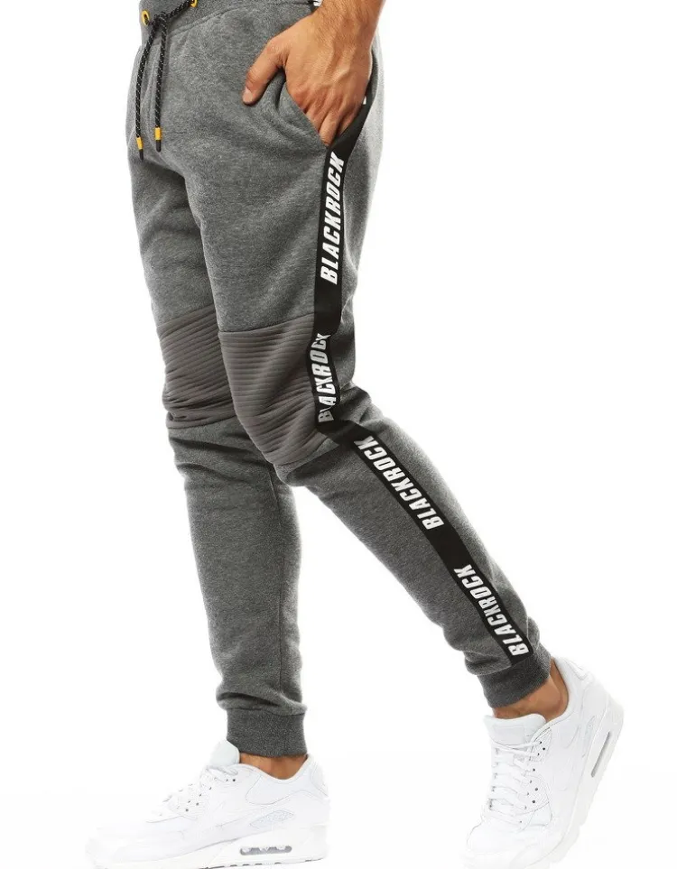Spodnie Męskie>Dstreet Spodnie męskie dresowe joggery antracytowe UX3541