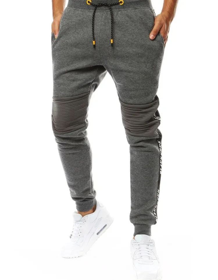 Spodnie Męskie>Dstreet Spodnie męskie dresowe joggery antracytowe UX3541
