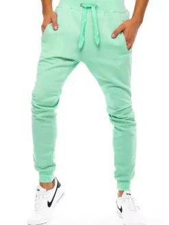 Spodnie Męskie>Dstreet Spodnie męskie dresowe miętowe UX3371