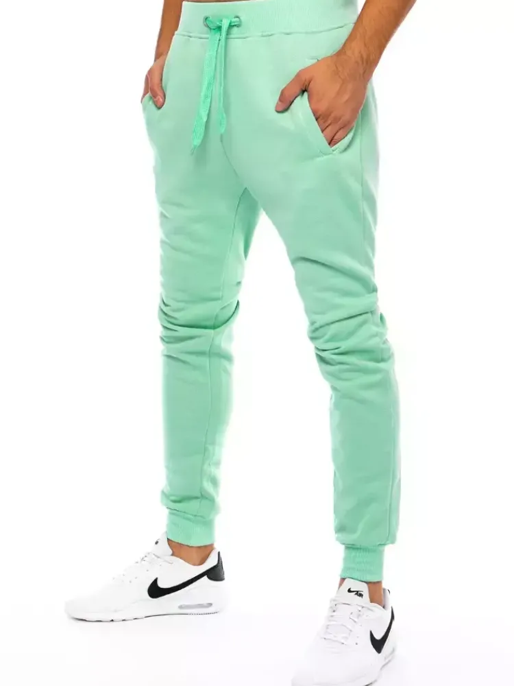 Spodnie Męskie>Dstreet Spodnie męskie dresowe miętowe UX3371
