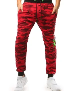 Spodnie Męskie>Dstreet Spodnie męskie dresowe moro czerwone UX3514