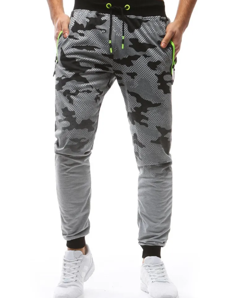 Spodnie Męskie>Dstreet Spodnie męskie dresowe moro jasnoszare UX3625