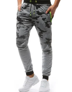 Spodnie Męskie>Dstreet Spodnie męskie dresowe moro jasnoszare UX3625