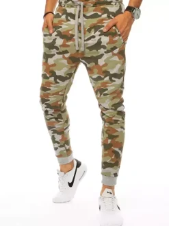 Spodnie Męskie>Dstreet Spodnie męskie dresowe moro zielone UX3334