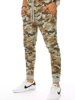 Spodnie Męskie>Dstreet Spodnie męskie dresowe moro zielone UX3334