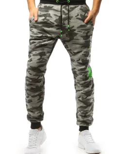 Spodnie Męskie>Dstreet Spodnie męskie dresowe moro jasnoszare UX3509