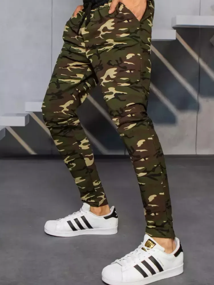 Spodnie Męskie>Dstreet Spodnie męskie dresowe moro brązowe UX3319