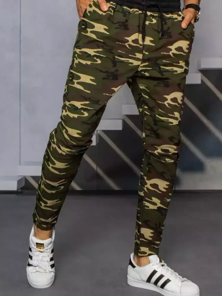 Spodnie Męskie>Dstreet Spodnie męskie dresowe moro brązowe UX3319