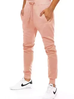 Spodnie Męskie>Dstreet Spodnie męskie dresowe różowe UX3452
