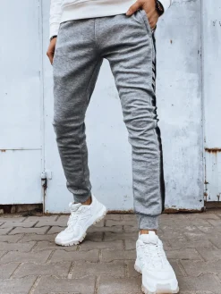 Spodnie Męskie>Dstreet Spodnie męskie dresowe szare UX4196