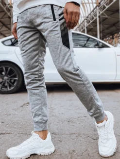 Spodnie Męskie>Dstreet Spodnie męskie dresowe szare UX4213