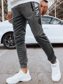 Spodnie Męskie>Dstreet Spodnie męskie dresowe szare UX4212