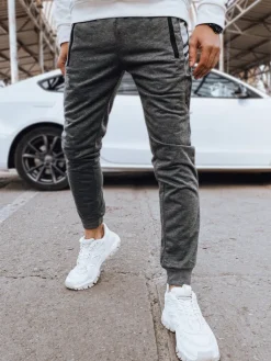 Spodnie Męskie>Dstreet Spodnie męskie dresowe szare UX4212