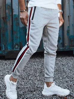 Spodnie Męskie>Dstreet Spodnie męskie dresowe szare UX4426
