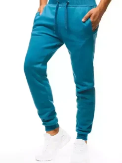 Spodnie Męskie>Dstreet Spodnie męskie dresowe turkusowe UX3428