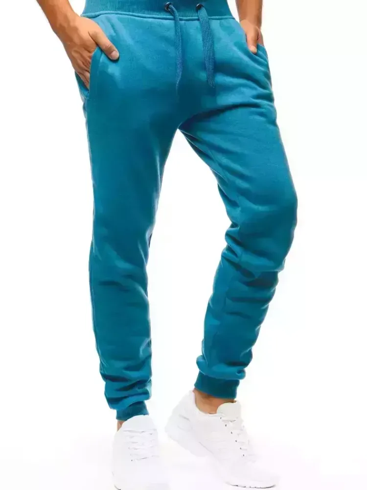 Spodnie Męskie>Dstreet Spodnie męskie dresowe turkusowe UX3428