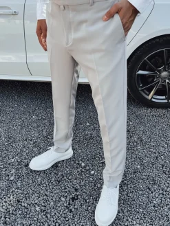 Spodnie Męskie|Wyjątkowe Okazje>Dstreet Spodnie męskie eleganckie jasnoszare UX4291
