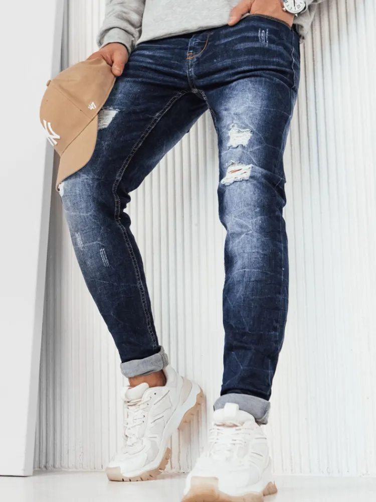 Jeansy Męskie>Dstreet Spodnie męskie granatowe UX3916