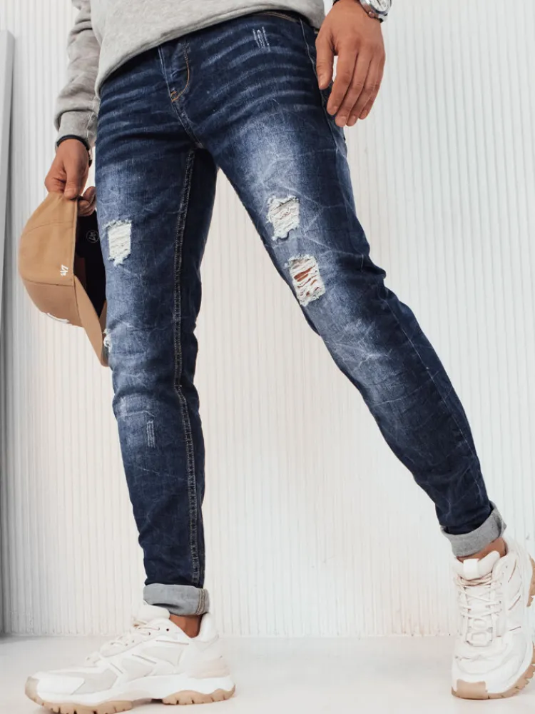 Jeansy Męskie>Dstreet Spodnie męskie granatowe UX3916