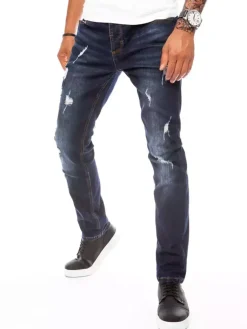 Jeansy Męskie>Dstreet Spodnie męskie granatowe UX3810