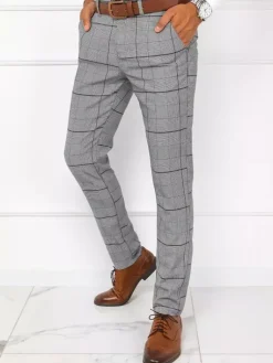 Spodnie Męskie>Dstreet Spodnie męskie jasnoszare UX3780