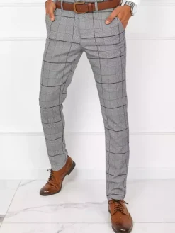 Spodnie Męskie>Dstreet Spodnie męskie jasnoszare UX3780