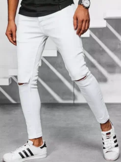 Spodnie Męskie|Jeansy Męskie>Dstreet Spodnie męskie jeansowe białe UX3922