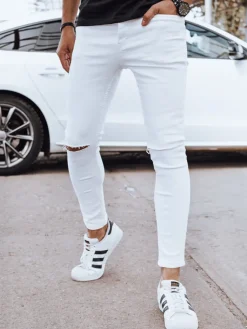 Spodnie Męskie|Jeansy Męskie>Dstreet Spodnie męskie jeansowe białe UX4261
