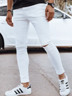 Spodnie Męskie|Jeansy Męskie>Dstreet Spodnie męskie jeansowe białe UX4261