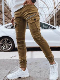 Spodnie Męskie|Jeansy Męskie>Dstreet Spodnie męskie jeansowe bojówki kamelowe UX4360
