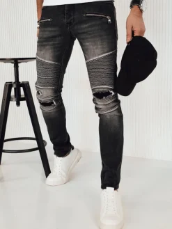 Jeansy Męskie|Spodnie Męskie>Dstreet Spodnie męskie jeansowe ciemnoszare UX4151