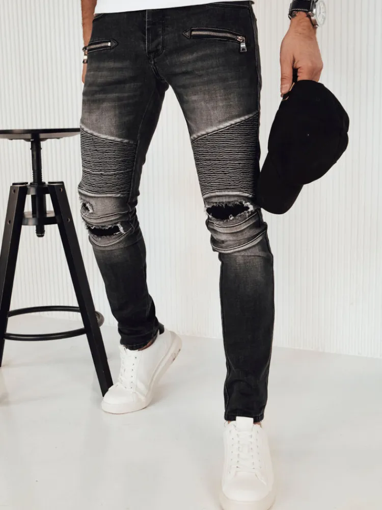 Jeansy Męskie|Spodnie Męskie>Dstreet Spodnie męskie jeansowe ciemnoszare UX4151