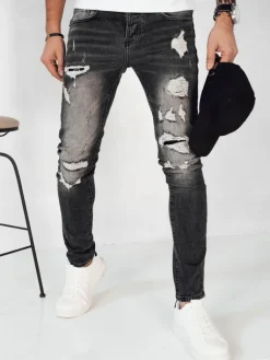 Spodnie Męskie|Jeansy Męskie>Dstreet Spodnie męskie jeansowe ciemnoszare UX4152