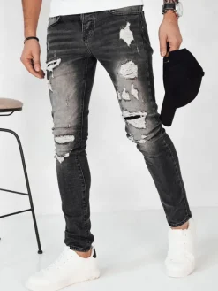 Spodnie Męskie|Jeansy Męskie>Dstreet Spodnie męskie jeansowe ciemnoszare UX4152