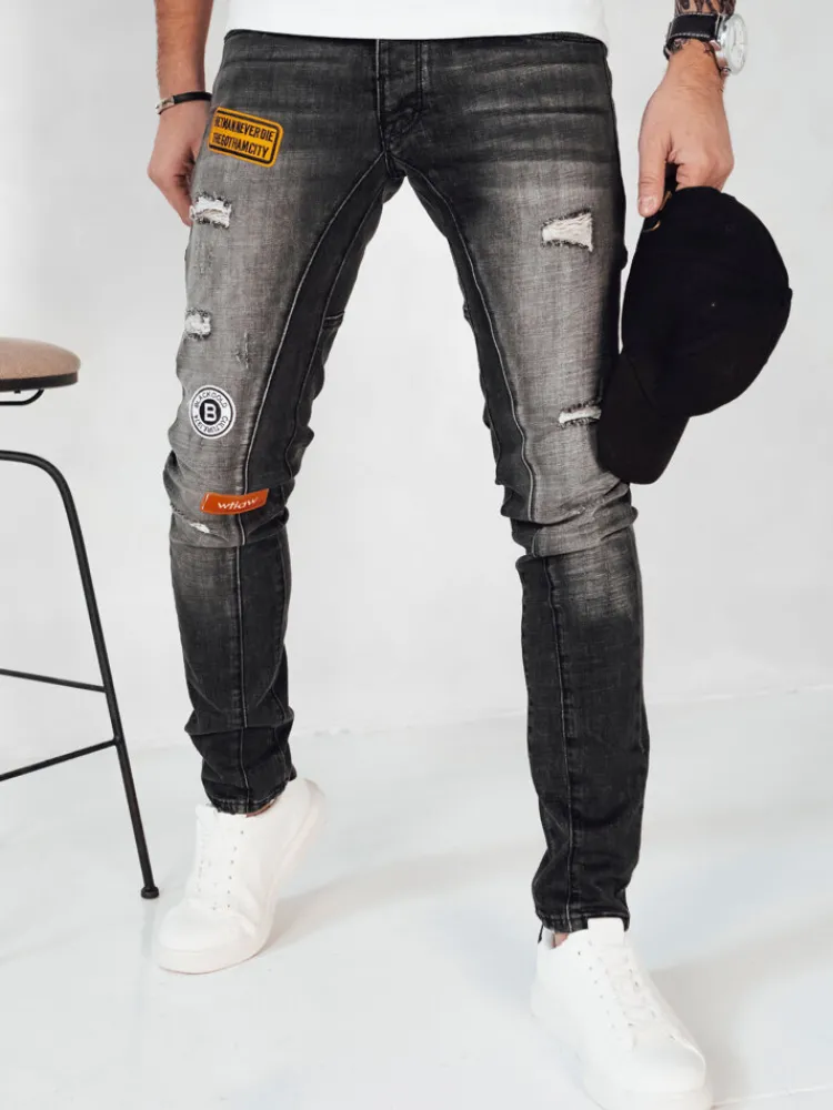 Spodnie Męskie|Jeansy Męskie>Dstreet Spodnie męskie jeansowe ciemnoszare UX4150