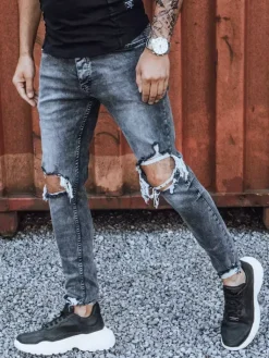 Spodnie Męskie|Jeansy Męskie>Dstreet Spodnie męskie jeansowe ciemnoszare UX3835