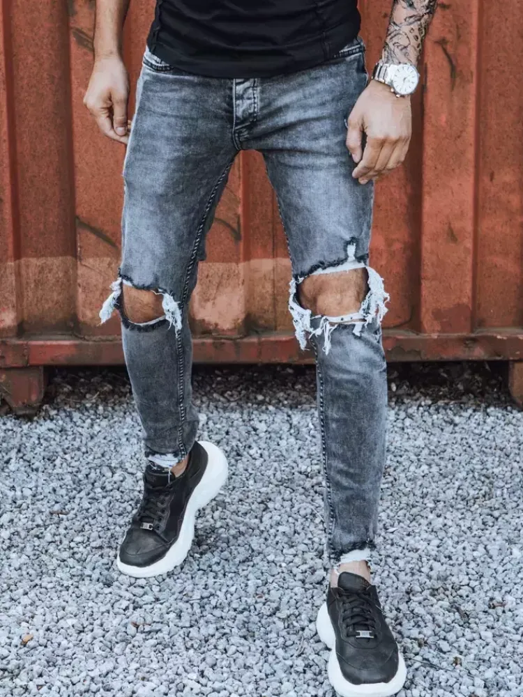 Spodnie Męskie|Jeansy Męskie>Dstreet Spodnie męskie jeansowe ciemnoszare UX3835