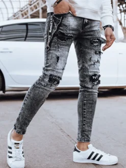 Spodnie Męskie|Jeansy Męskie>Dstreet Spodnie męskie jeansowe czarne UX4322