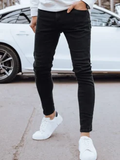 Jeansy Męskie>Dstreet Spodnie męskie jeansowe czarne UX4320