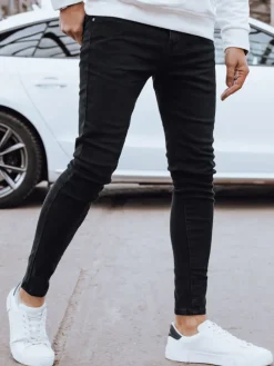 Jeansy Męskie>Dstreet Spodnie męskie jeansowe czarne UX4320