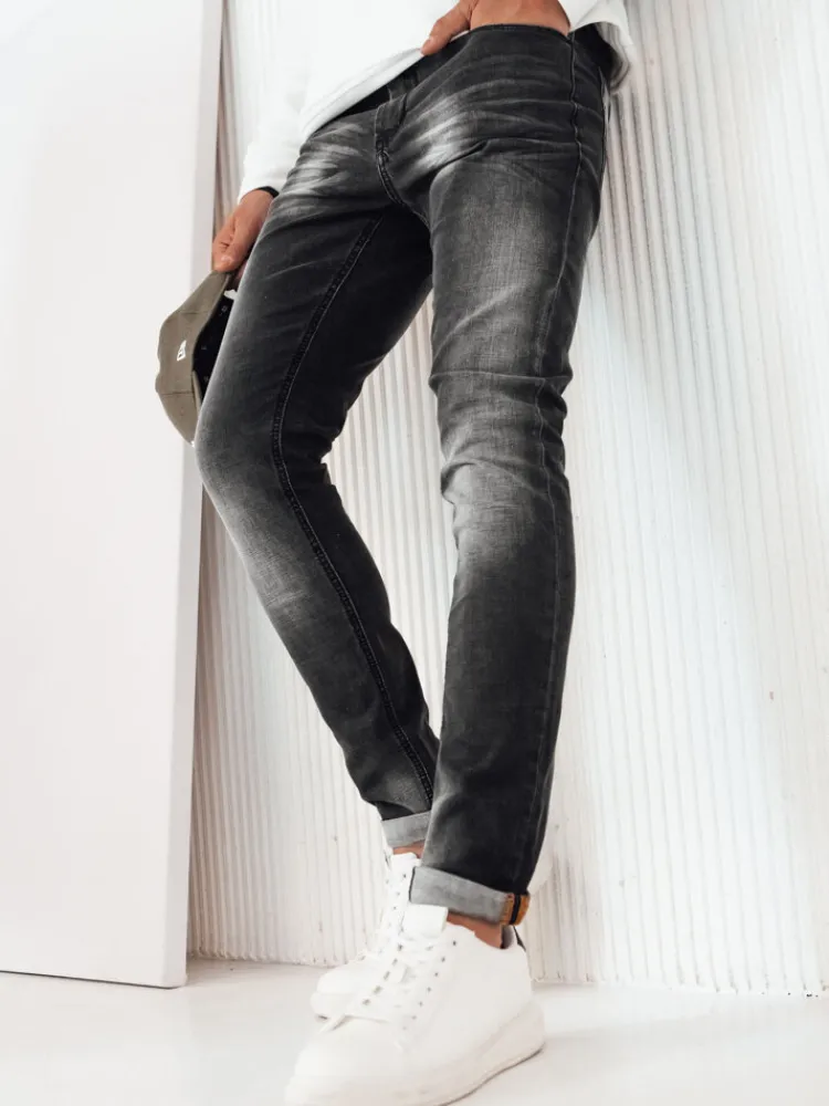 Jeansy Męskie>Dstreet Spodnie męskie jeansowe czarne UX4236