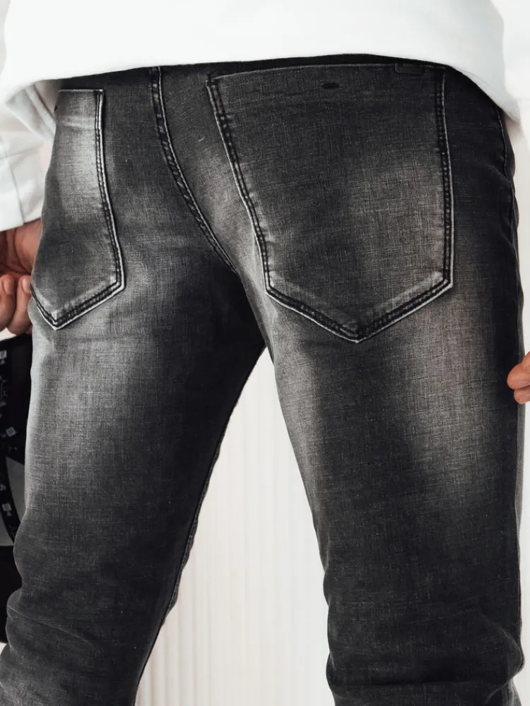 Jeansy Męskie>Dstreet Spodnie męskie jeansowe czarne UX4236