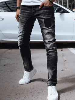 Jeansy Męskie|Spodnie Męskie>Dstreet Spodnie męskie jeansowe czarne UX4298