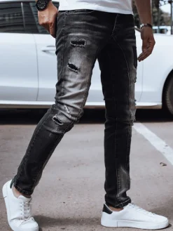 Jeansy Męskie|Spodnie Męskie>Dstreet Spodnie męskie jeansowe czarne UX4298
