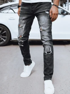 Jeansy Męskie|Spodnie Męskie>Dstreet Spodnie męskie jeansowe czarne UX4223