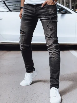 Jeansy Męskie|Spodnie Męskie>Dstreet Spodnie męskie jeansowe czarne UX4247